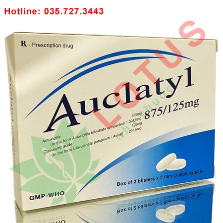 Auclatyl 875/125mg thuốc kháng sinh điều trị nhiễm khuẩn