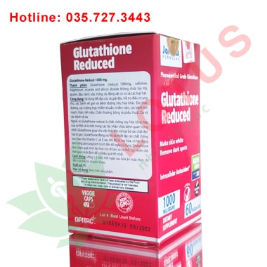 Glutathione Reduced 500mg hỗ trợ trắng da chống lão hóa