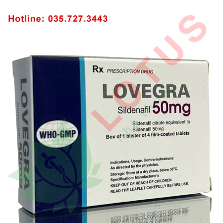 Thuốc Lovegra 50mg điều trị rối loạn cương dương