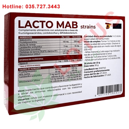 Lacto Mab Strains hỗ trợ điều trị rối loạn tiêu hóa do loạn khuẩn đường ruột